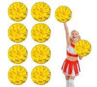 8 Pcs cheerleading poms,13.7inch pom poms cheerleading with Four finger payment Cheer Pom Pomsfor Dance, Matches, Team Spirit Sports (Gold+Gold)