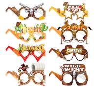 8 Pcs Decorazione di Occhiali da Cowboy Occidentale Occhiali di Carta da Cowboy Photo Booth Props Partito Favorisce Forniture Per Carnival Country Wild West Cowboy a tema Bachelorette Cowgirl Birthday
