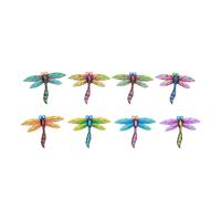 8 Pcs Decorazione Giardino Figurina Dragonfli Metallo Scultura Libellula