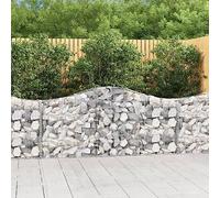 8 PCS Galvanized Steel Gabion Baskets 200x30x80/100cm for Garden Decoration, Windbreak and Noise Reduction, Heavy Duty Rock Wall Fence with Reinforced Hooks, Easy Assembly