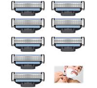 8 Pcs Lame di Ricambio Per Rasoio Compatibili con Gillette Mach3, Ricariche per Rasoios da Uomo Lamette in Acciaio Lametta Barba Lame per una rasatura liscia Turbo Manuale Professionale (8, C)
