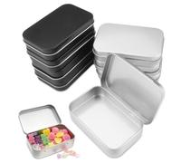 8 PCS Metallo Contenitori con Coperchio A Cerniera, 9,5x6x2cm Contenitori In Metallo Rettangolari, Mini Scatola Rettangolare In metallo per Conservare Caramelle Mollette Gioielli e Piccoli Oggetti