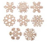 8 Pcs Mini Decorazioni Natalizie Legno Fette Di Fiocchi Neve Fai Da