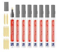 8 Pcs Penne per Stucco Grigio Scuro, Impermeabilizzazione Penna per Fughe Piastrelle,Base Odore Penne Riparazione per Piastrelle,Sbianca Fughe Piastrelle con Punta di Ricambio per Pavimenti,Pareti