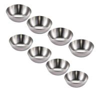 8 Pcs Piatto Di Salsa in Acciaio Inossidabile Piatti Portata Piccoli