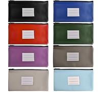 8 Pcs Porta Documenti A5, Borsa Banconote Portatile Impermeabile, Borse di File A5 con Cerniera a Finestra, Sacchetti Cartella Busta, Pochette in Pelle per Uomo Donna Fatture Affari Soldi (Set A)