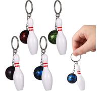 8 Pcs Portachiavi Palla Da Bowling Accessori Della Catena Chiave