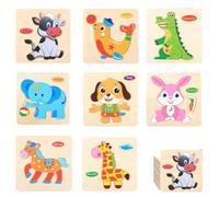 8 Pcs Puzzle Legno Bambini 1 Anno, Puzzle In Legno Giochi Bambini Giocattoli Animali Da Puzzle In Legno,Regalo Compleanno Pasqua Halloween Natale Ragazzi Ragazze