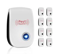 8 pcs Repellente ad Ultrasuoni per Topi,Antizanzare Repellente Ultrasuoni Professionale,Efficace Contro le Formiche/Mosche/Insetti/Scarafaggi/Topi/Zanzare/Ragni,Human & Pet Friendly