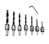 8 pcs Set svasatori lavorazione del legno Alesatori carpenteria in HSS Punta countersink drill bit set profondità Set punte per trapano woodworking strumento legno con alesatore per fori (3-10mm)