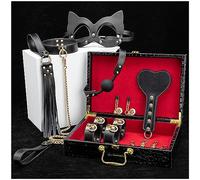 8 PCS SM Sesso Bondage Set, Vincoli Giocattoli del Sesso per Le Coppie, Kit Bondage Giocattolo Sessuale per Adulti, Portatile Manette in Pelle Sexy Giocattoli Frusta-Black