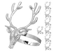 8 Pcs Table Decoration Holiday Setting Portatovaglioli Renna Anelli Pranzo