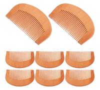 8 Pcs Wooden Beard Comb Natural Peach Pettine Per Lo Styling Capelli Fine Tooth