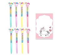 8 Penne A Forma Di Cavallo Arcobaleno, 50 Foglietti Adesivi A Forma Di Cavallo Arcobaleno, Penne Glitterate, Penne Con Firma Dei Cartoni Animati, Squisita Cancelleria Per Bambini