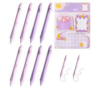 8 Penne A Sfera Cancellabili, 1 Set Di Adesivi Con Messaggi, Penne A Pressione Cancellabili, Penne Gel Cancellabili Per Bambini, Set Di Penne A Sfera Cancellabili