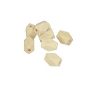 8 PERLE POLIGONALI IN LEGNO - 10.6X15.8 MM - GIOIELLI