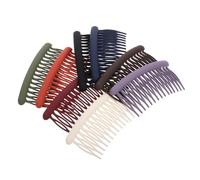 8 pettini laterali for capelli alla francese da donna - Piccole mollette decorative satinate, elastici e sottili for tutti i giorni e le occasioni speciali, eleganti accessori for capelli (scuro)
