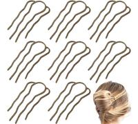 8 pettini laterali per capelli, forcine per capelli in metallo, forcine per chignon, a 4 rebbi, a forma di U, accessori per lo styling dei capelli (bronzo)
