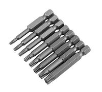 8 pezzi 1/4 pollici codolo esagonale da T8 a T40 punte per cacciavite a stella di sicurezza set magnetico lungo 50 mm acciaio legato S2 per cacciaviti elettrici trapani a mano