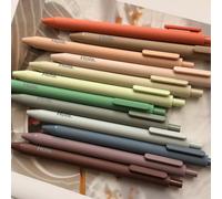 8 pezzi/12 pezzi/24 pezzi Penne a retrattili nei colori Morandi tonalità terrose con tocco confortevole per una scrittura fluida, inchiostro nero, forniture per ufficio e scuola, design di saluto amic