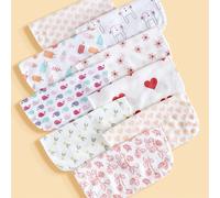 8 pezzi/12 pezzi/24 pezzi Salviette viso per neonati, fazzoletti morbidi e delicati per la cura del bambino, asciugamani per l'alimentazione, salviette per neonati con disegni carini, bavaglini, asciu