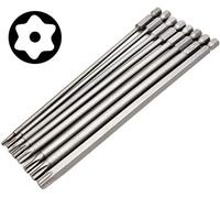 8 pezzi 150 mm di lunghezza Hex Shank Torx Head Screw Driver Bit Set Security Tamp er Proof Star 6 Point Screwdriver Kit Tools T8/T10/T15/T20/T25/T27/T30/T40