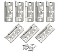 8 pezzi 3x1,4" cerniere per porte non a mortasa placcatura, nichel bianco