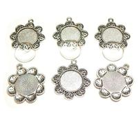 8 pezzi 4 pezzi Charm Lunetta Vuota Vassoio Medaglioni Metallo Ciondoli Montature Gioielli Rotondo 4 Pezzi Chiaro Vetro Cabochon Kit Artigianato, 40mm x 35mm und 20mm Cabachon, Ottone Vetro, Senza