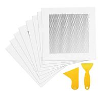8 Pezzi 4 x 4 Pollici Patch di Riparazione da Pareti in Alluminio Toppe Autoadesive in Rete, Toppa di Fori Muro Secco Resistente con 2 Raschietti di Stile Diverso, Toppe Schermo per Cartongesso