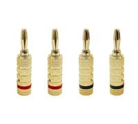 8 pezzi 4mm cavo a banana filo adattatore for altoparlante audio cavo for altoparlante placcato connettori pin placcati in oro(8 Red)
