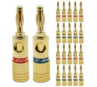 8 pezzi 4mm spina placcata oro presa for cavo altoparlante connettore amplificatore linea altoparlante terminale altoparlante testa a banana Audio(8 Red)