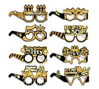 8 Pezzi 50 Occhiali per Feste di Compleanno, Accessori Photo Booth per Feste e Compleanni, Photo Booth Accessori di Scena per Donne Uomini Compleanno