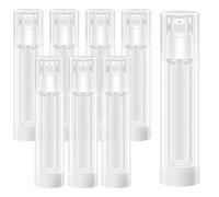 8 Pezzi 50ml Flaconi a Pompa Airless, Flaconi in Plastica Trasparente da Viaggio, Dispenser per Crema, Bottiglia della della Pressione Cosmetica per Gel, lozioni, shampoo, sapone per le mani, toner