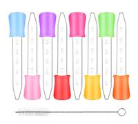 8 Pezzi 5ml Pipetta Contagocce Pipette Contagocce Plastica Dispenser Liquido Dropper Trasferimento per Caramelle Animali Domestici Piante con 1 Pezzi Spazzola Pulita