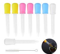 8 pezzi 5ml Pipetta Plastica Pipetta Cucina con 1 Spazzola Pulita Pipetta Bambino Conto Gocce in Silicone per Cucina Animali Domestici Piante