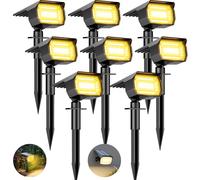 8 Pezzi/72LED Faretti Solari a LED da Esterno 3 Livelli di Luminosità Lampade