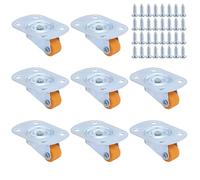 8 pezzi a basso profilo con doppio lato, ruote in nylon, ruote a sfera Power Möbel in gomma arancione, piccole autoadesive, piccole ruote fisse