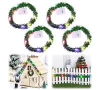 8 pezzi accessori a forma di gnomo - Catena luminosa per casa delle bambole, mini LED, 168 cm, ghirlanda artificiale in rattan, accessorio per gnomi, decorazione natalizia, in miniatura per la casa