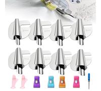8 pezzi accessori per macchine da cucire, piedino con 4 clip in tessuto, 3 - 10 mm, universale per macchina da cucire con orlo rotante, set con 2 infilatori, accessori per cucito universali per