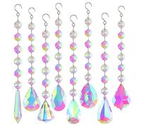 8 Pezzi Acchiappasole in Cristallo per finestre,Prisma Arcobaleno,Cristalli SunCatcher,Acchiappa-Sole In Cristallo,Acchiappasole Colorato,Prisma a Sfera per la casa,l'ufficio,il giardino