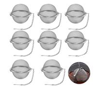 8 Pezzi Acciaio Inossidabile Infusore Set, a Forma di Palla Infusore Tè, Infusore a Sfera da Tè Con Catena, Colino da Tè per la Preparazione di Tè in Foglie Sfuse, Spezie, Condimenti