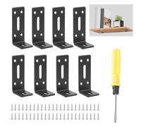 8 Pezzi Adattabili Staffe Angolari Regolabili, 8 X 4cm Staffa a L in Acciaio Inossidabile, Staffe a L per Legno, Staffe L per Barricata Porta, Angolo a L a 90 Gradi per Tavolo Sedia Mobili Letti Porte