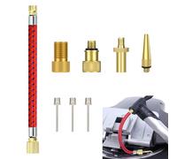 8 Pezzi Adattatore Valvola Presta Universali per Palloni, Auto, Kit Gonfiaggio Bici Compatibile Valvola SV DV AV, Prolunga Tubo, Aghi per Palloni, Adattatore Materassini Gonfiabili, Compressori Aria