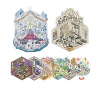 8 Pezzi adesivi 3D fai da te a forma di scena, adesivis per scrapbooking, adesivi 3D con scene per adulti, include temi come magia, Egitto, ghiaccio e neve, tesori sottomarini e vita quotidiana