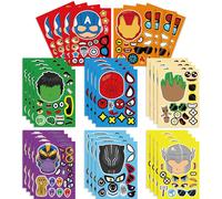 8 pezzi Adesivi creativi di Spiderman, Avengers e Hulk, adesivi interattivi per il viso, decorazioni fai-da-te per Iron Man 8 pezzi,6 pezziCarta tessile