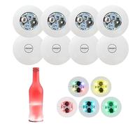 8 pezzi adesivi luci d'atmosfera, sottobicchieri universali luminosi, autoadesivi per bottiglie, sottobicchieri multicolori, 3 modalità di luce, adatti per matrimoni, Natale, bar