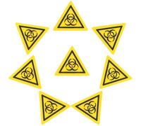 8 Pezzi Adesivo Segnaletico Biosicurezza Laboratorio Giallo in PC | Etichetta Cautela Rischio Biologico, Uso in Laboratorio, Leggero e Portatile, Superficie Differenza Colore