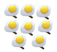 8 pezzi Adorabili clip per capelli all'uovo in camicia-Accessori per capelli alimentari divertenti per le donne, mollette per frangette e capelli corti, idea regalo per novità carina