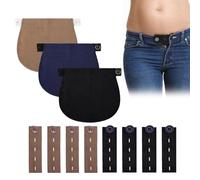 8 Pezzi Allarga Pantaloni Fibbia Di Estensione Regolabile+3 Pezzi Estensori Cintura Premaman, Bottone Allarga Pantaloni, Pulsante Elastici Estensione Vita, per L'inizio Della Gravidanza