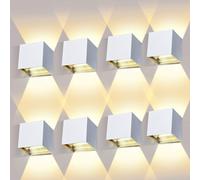 8 Pezzi Applique da Parete Interno/Esterno 12W Lampada da Parete Angolo del